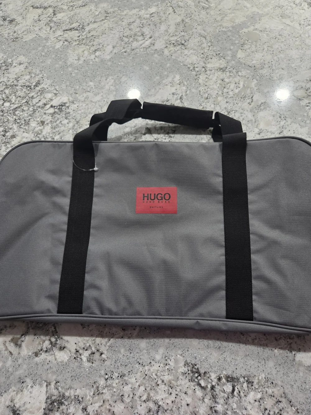 Hugo Boss Parfum NWOT Gray Travel Duffel Bag with Black Straps